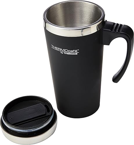Thermocafe Tasse de voyage en plastique et acier inoxydable Soft Touch 420 ml, noir - Nail Gallerys