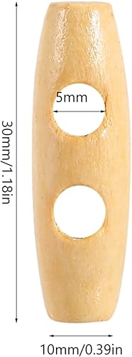 Haosie 50pcs Bouton en Bois, Boutons en Corne à 2 Trous De 30 mm, Boutons Manteau Conviennent à Toutes Sortes De Vêtements, Sacs et Bagages - Nail Gallerys