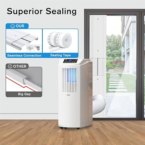 LINGKY Kit de Fenêtre Climatiseur Mobile, Kit de Glissière de Fenêtre Climatiseur Portable, Kit Calfeutrage Fenêtre Coulissante Climatiseur Mobile avec Adaptateur de Tuyau Universelle - Nail Gallerys
