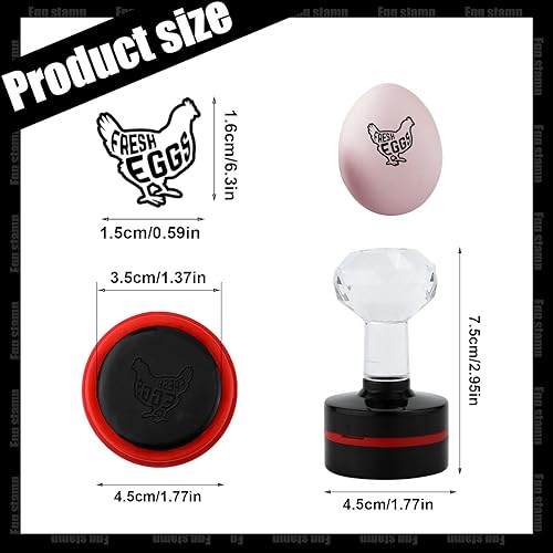 SAVITA Tampon Oeuf, Mignons Tampon pour Oeuf pour Oeufs Frais avec Tampon Encreur Tampons d'Oeufs Personnalisés pour Ferme Poulailler Fournitures de Ferme (Gravés avec 'Fresh Eggs') - Nail Gallerys