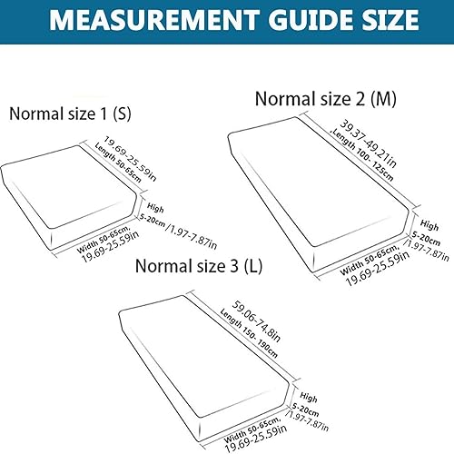 seokor 1/2/3 Pièces Housse de Coussin Exterieur Extensibles pour Salon De Jardin, Housses de Coussin de Siège Canapé, Amovibles pour Intérieur et Extérieur, Terrasse Meubles(1,Length 100-125cm 2pcs) - Nail Gallerys