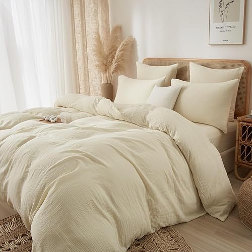 Ypthriline Style Simple Housse de Couette 220x240 Beige Parure de Lit, Housse de Couette en Microfibre Douce et Confortable avec Fermeture Éclair, Accompagnée de 2 Taies d'oreiller - Nail Gallerys