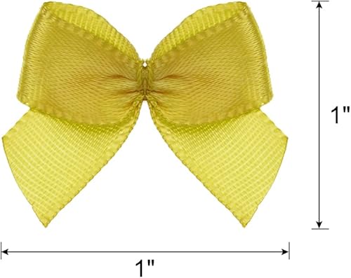 QUARKZMAN 50Pcs Mini Noeuds Ruban 1' Mini Noeuds en Tissu Satiné Or pour Bricolage Couture Mariage Anniversaire Emballage Cadeau - Nail Gallerys