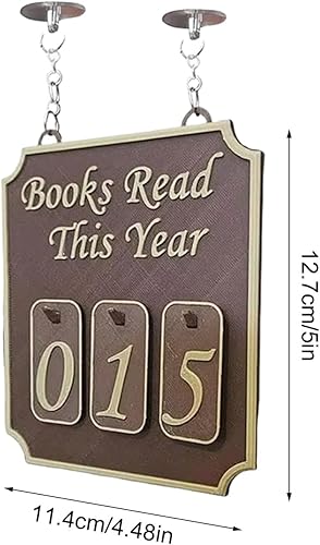 Générique Book Shelf Decor, Bookish Bookshelf Counter Ornament with Modern Design Tracking Books Read This Year Up to 999, Study Library Living Room Reader Gift for Adults, 11.4x12.7x0.9cm - Nail Gallerys