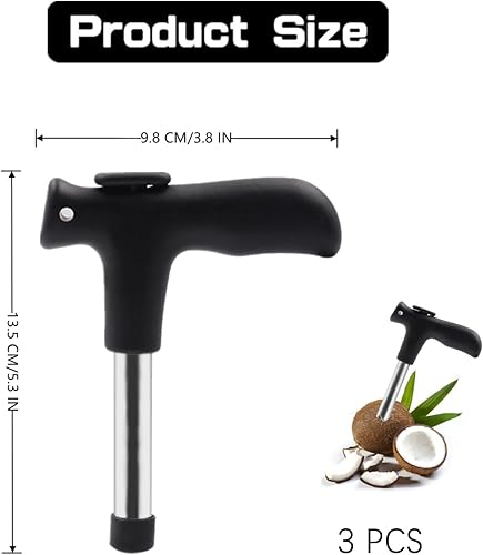 Lot de 3 ouvre-noix de coco professionnels pour jus d'eau de noix de coco - Nail Gallerys