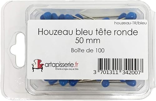 100 Houzeaux Bleu Tête Ronde 50 mm - Nail Gallerys