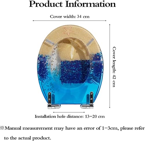 Abattant WC Robuste Effet 3D, abattant WC en résine Transparente, abattant WC à dégagement Rapide, Bord Lisse, Descente Lente et silencieuse, adapté aux Toilettes à Immersion. - Nail Gallerys