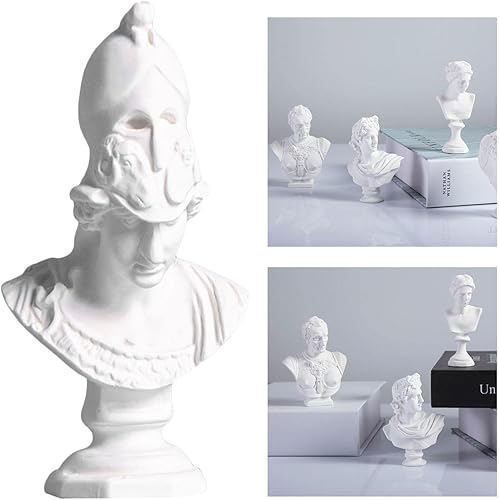 Fenteer La Mythologie Grecque Figurine Plâtre Buste Statue Décoration de La Maison, Célèbre Sculpture de Plâtre Portraits de Bureau Ornement Collection - Athena - Nail Gallerys