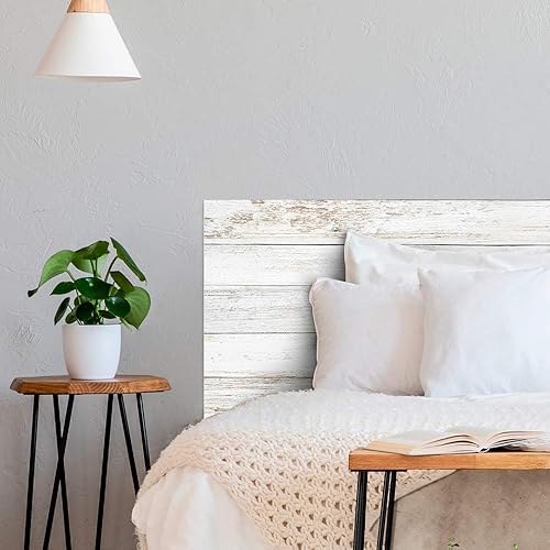 Tête de lit en PVC, Impression HD sur PVC, Effet Bois Blanc, tête de lit Originale Bon marché, Taille 100 x60 cm, Vinyle tête de lit créatif sans Relief, léger, résistant et économique - Nail Gallerys