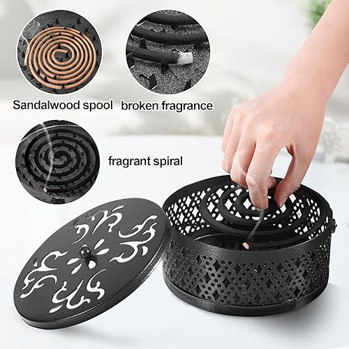 Porte-bobine mobile pour moustiques, noir, récipient en spirale anti-moustiques, boîte anti-moustiques, support pour bobines d'encens, récipient pour la maison, le jardin, le camping et les voyages - Nail Gallerys