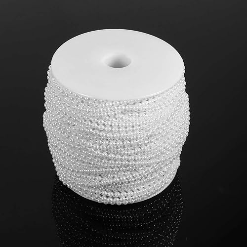 Chaîne de perles, 3 mm de ligne de pêche perles chaîne de perles guirlande de décoration de mariage centres de table (50 m un rouleau)(blanc) - Nail Gallerys