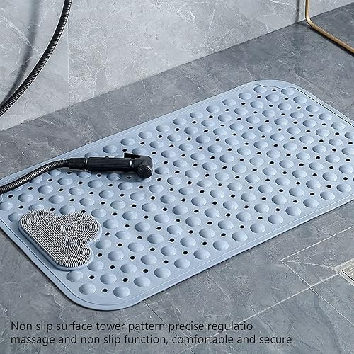 Tapis de Baignoire antidérapant – Tapis de Bain pour baignoires – 50 x 80 cm, matériau en PVC résistant avec Ventouse Forte, Design surélevé, Fonction de Massage, Tapis de Douche - Nail Gallerys