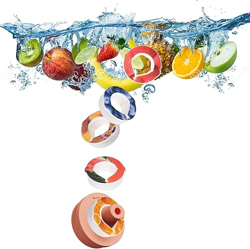 Generisch Lot de 7 capsules aromatiques pour bouteilles d'eau Air - 0 calories de sucre - Capsules aromatiques : kola, pastèque, orange, fraise, sprite, ananas, citron - Nail Gallerys