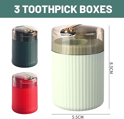 Calkkrer Lot de 3 distributeurs automatiques de cure-dents pop-up, design léger et luxueux, distributeur automatique de cure-dents - Nail Gallerys