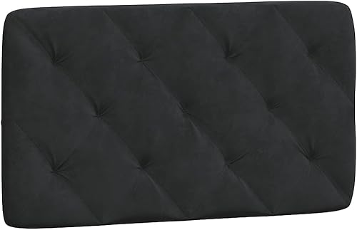 HOMTAKIE Coussin de tête de lit Noir 120 cm Velours - Nail Gallerys