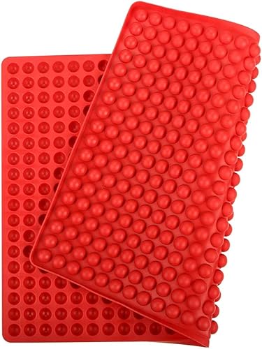 Tapis de Cuisson en Silicone à 468 Trous, Moule à Biscuits pour Chien, Tapis de Cuisson en Silicone Mini Dome, Adapté à la Cuisson de Collations pour Chiens et Chats (Rouge) - Nail Gallerys