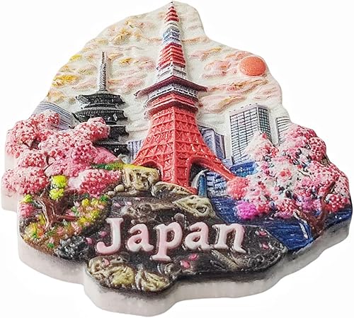 Aimant de réfrigérateur 3D Tokyo Tower Japon en résine fait à la main pour décoration de maison et de cuisine - Nail Gallerys