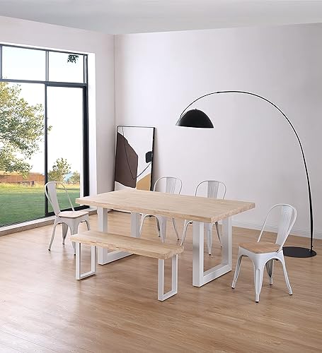 Adec Group Loft Banc pour Table de Salle à Manger, siège d'appoint, Finition chêne et Blanc, Dimensions : 120 cm (Longueur) x 47 cm (Hauteur) x 34 cm (Profondeur) - Nail Gallerys