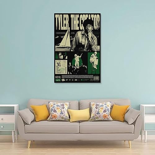 Tayuote Tyler The Creator Poster mural vintage avec collage de musique de rappeur Chromakopia - Décoration murale pour chambre à coucher - 30 x 45 cm - Nail Gallerys