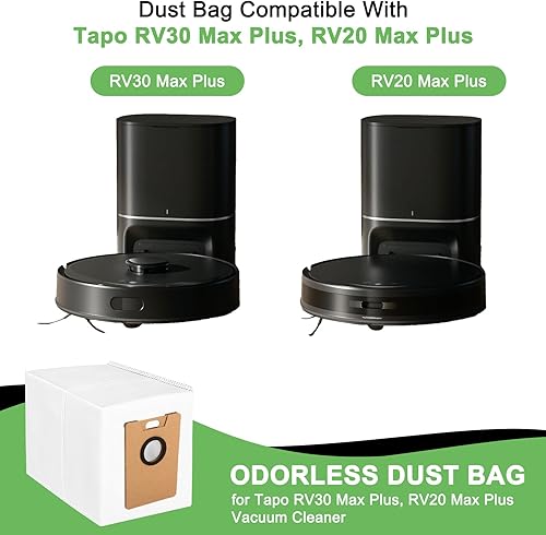 Lot de 12 Sacs Aspirateur Compatibles avec Tapo RV30 Max Plus, RV20 Max Plus – Sac Poussière RVA202 pour Aspirateur Tapo, Sac Tapo RV20Max Plus - Nail Gallerys