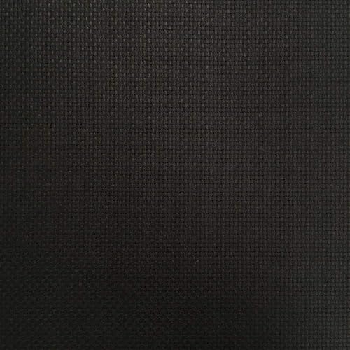 Kt Kilotela Tissu Panama Point de Croix, Tissu Aïda Coton, 5,5 points/cm, 14 count, 150 cm Largeur, Longueur au choix de 50 en 50 cm, Noir - Nail Gallerys