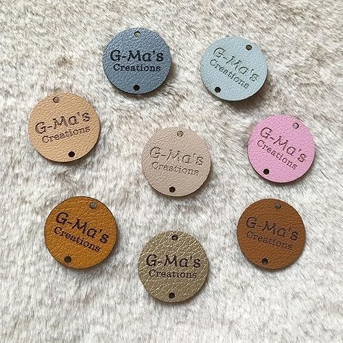 Etiquettes Personnalisées Pour Vêtements, Étiquettes En Cuir Pour Couture Au Crochet, Étiquettes Pour Vêtements En Tricot Avec Logo De La Pour Articles En Tricot (25 Pièces 25X 25mm) - Nail Gallerys