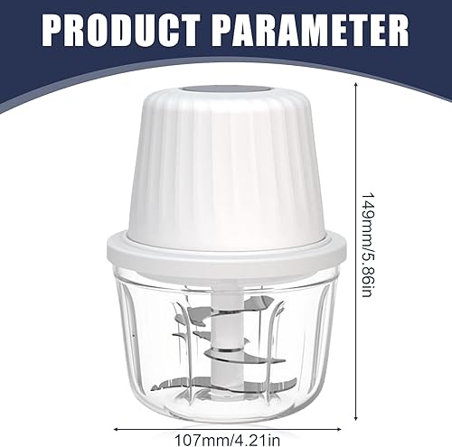 Hachoir à oignons, électrique, 400 ml, multihachoir électrique, rechargeable, avec câble de charge, mixeur universel, hachoir à légumes pour viande, oignons, ail, légumes, noix - Nail Gallerys