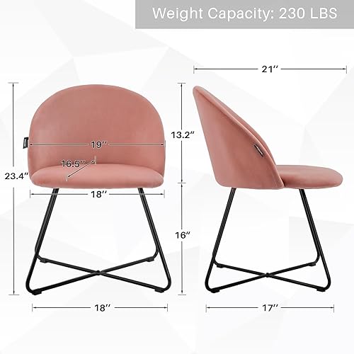 Redlife Fauteuil de Coiffeuse en Velours, Chaise de Salon avec Pieds en Métal, Chaise pour Coiffeuse, Chaise d'appoint pour Chambre, Salon, Bureau à Domicile (Rose) - Nail Gallerys