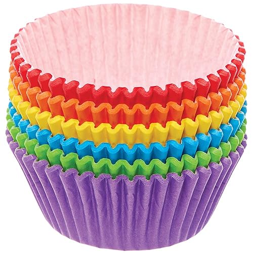 Baker Ross FX764 Moules à cupcakes aux couleurs de l'arc-en-ciel - paquet de 102, essentiels de la pâtisserie pour la fabrication de cupcakes - Nail Gallerys