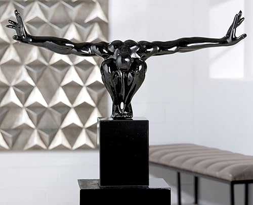 Casablanca modernes Design Sculpture Exclusive Heavy Ball en Poly Bronze Base Noire Hauteur 21,5 cm Longueur 37 cm - Nail Gallerys