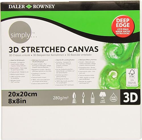 Daler Rowney - 515086060 - Kit De Loisirs Créatifs - Toile 3D Simply - 60 X 60 Cm - Nail Gallerys