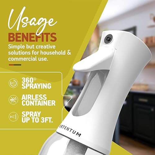 PORTENTUM Pulvérisateur d'huile pour friteuse d'air 300ml Spray Huile de Cuisine Anti-goutte, Huière en Verre avec Distributeur Accessoires Friteuse Sans Huile - Nail Gallerys