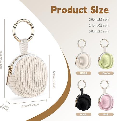 Lot de 2 Mini Pochette Bijoux Voyage Mini Boite a Bijoux Fille Femme Rangement Boucle d'Oreille en Velours Côtelé Petit Sac pour Colliers Bracelets Bagues Chaînes jewelry 5,6*5,9*2,1cm(Rose&Beige) - Nail Gallerys