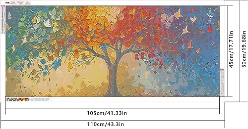 SHEGZHUC Peinture diamant 110 x 50 cm Arbre de vie Quatre saisons Arbre de vie Diamond Painting Grand XXL Diamant Peinture Art Broderie Point de Croix Images Cadeau Décoration murale - Nail Gallerys