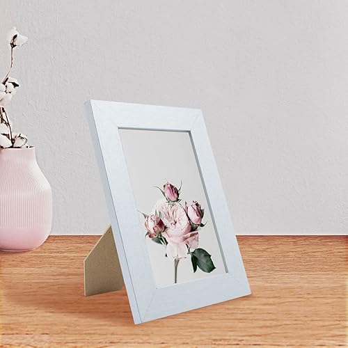 IMAGINE Ceanothe Cadre Photo Bois 18x24 cm en Bois Aluminium avec Baguettes Larges et Plates - Collection Optimo - Fabriqué en France - Nail Gallerys