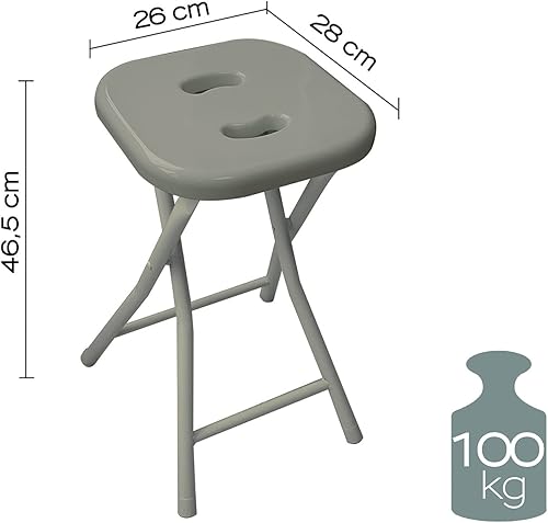 Gedy Tabouret de Salle de Bain refermable, Dimensions et Poids: 46,5X26X28 CM & 1,156 KG, Tabouret refermable en métal et résines, Finition Taupe, Design R&D, 2 Ans de Garantie - Nail Gallerys