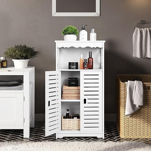 Armoires de rangement de salle de bain, blanc sur pied, meubles de rangement imperméables pour chambre à coucher, cuisine, couloir, placard avec couche d'utilisation quotidienne, 75 x 24 x 34 cm. - Nail Gallerys
