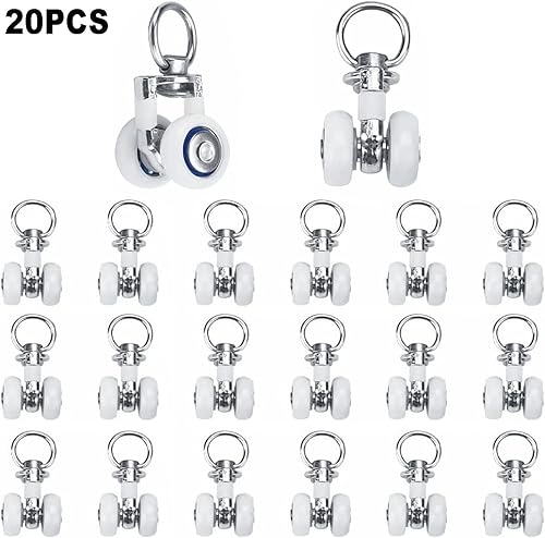 20 Pièces Crochet Rideaux Coulissants, Poulie Rail, Rouleaux Glissière, Planeur Pour Suspendre Rideaux Salon, Chambre à Coucher et Salle de Bain - Nail Gallerys