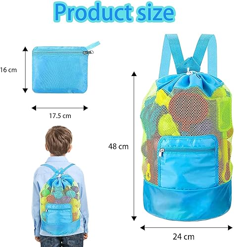 Sac de Jouets Plage en Filet pour Enfants - Rangement Pliable et Réutilisable - Pour Vacances en Famille, Voyage, Natation - Nail Gallerys