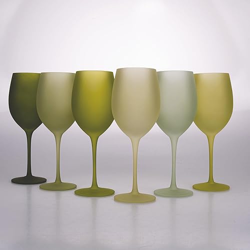 Villa d’Este Home Tivoli Happy Hour Greenery Lot de 6 verres en verre givré 650 ml - Nail Gallerys