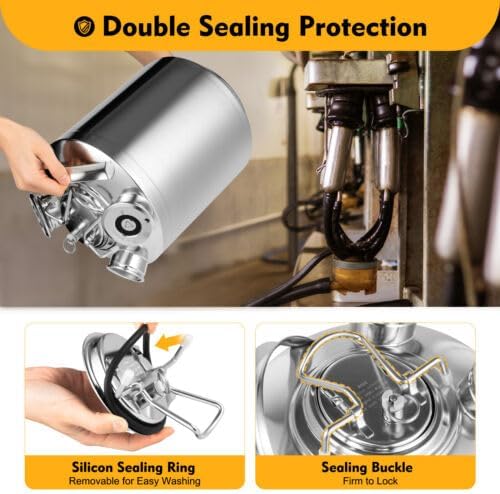 vinnyooc 10L Fûts et Tonneaux Tonneau à Bière en Acier Inoxydable Tonneau Vin Multifonctionnel Tonneau Bidon Alimentaire Avec Poignées pour Brassage à Domicile Hôtel Pub - Nail Gallerys