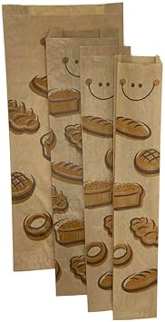 BALSAT Sacs à pain, sac en papier kraft boulangerie différentes tailles, imprimé générique de boulangerie - paquets de 100 pièces (18 x 51 cm (2 barres normales)) - Nail Gallerys