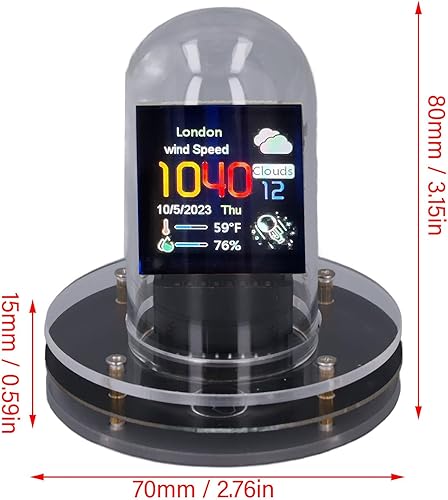 Nixie Tube Clock Simulation WiFi RVB IPS Écran LCD Affichage Météo 12/24 Heures Fonction D'album électronique avec Réglage Facile pour la Maison - Nail Gallerys