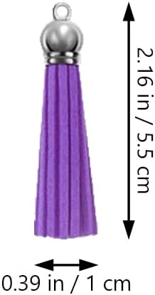 OATIPHO 1 Jeu Glands En Cuir Pompon, Glands Porte-CléS, Bijoux, DéCoration Maison, 5.5cm, Avec Anneaux MéTalliques, IdéAl Pour Diy, Artisanat, Cadeaux De FêTe à Main Bohême - Nail Gallerys