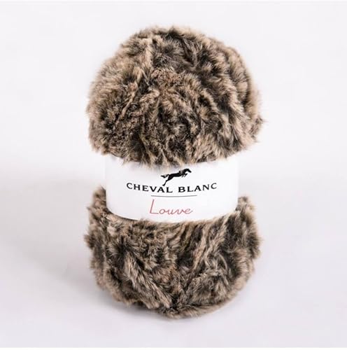 Laines Cheval Blanc - LOUVE fil à tricoter 100% polyester 50g - Fil à tricoter effet fourrure - Nail Gallerys