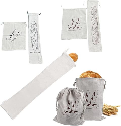 KIIFENG Sac à pain pratique en lin avec cordon de serrage pour un rangement facile et pochette en tissu respirant adapté pour le pain et les fruits 15 x 66 cm # - Nail Gallerys