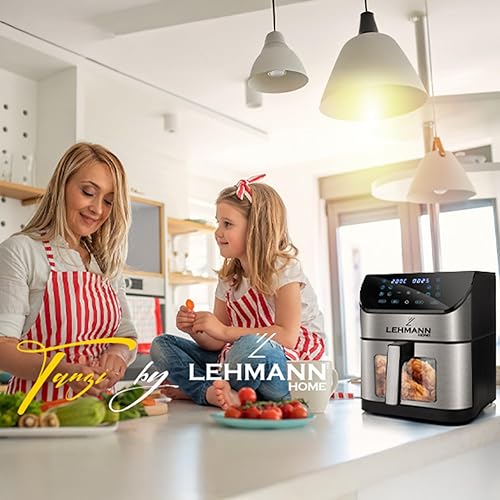 Lehmann Friteuse à air chaud XXL avec panier de 8L et fenêtre de visualisation, friteuse sans huile avec éclairage, 1800W, Airfryer avec jusqu'à 10 programmes - Nail Gallerys