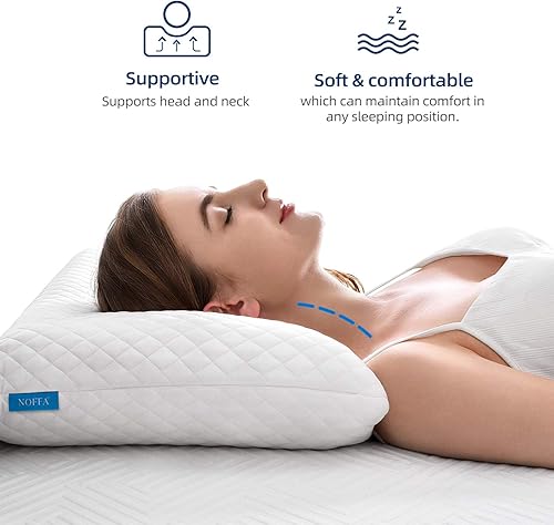 NOFFA Oreiller Doux en Mousse Spéciale, Orthopédique Oreiller Moelleux Soutien du Cou avec Housse en Tencel Lavable, Coussin Grand Mou - Certification Oeko-TEX (70 x 38 cm) - Nail Gallerys