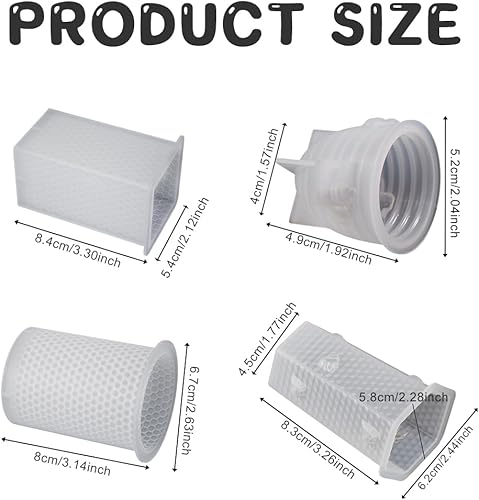 Bekecidi Lot de 4 Moules à Bougies en Silicone en Forme d'Abeille - Pour Fabrication de Bougies 3D, Résine Époxy, Savon, Cire - Moules Cylindriques - Nail Gallerys