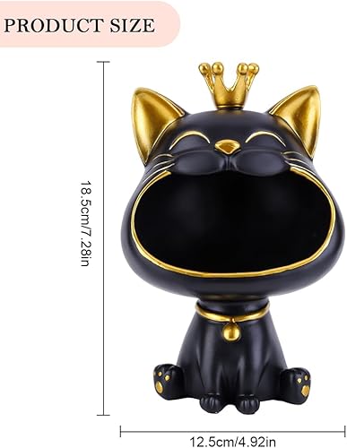 Fiorky Boîte de Rangement pour Chat à Grande Bouche, boîte de Rangement pour Figurines de Chat en résine, Statue de Chat Porte-Bonheur, décoration créative, Statue de Chat à Grande Bouche - Nail Gallerys